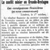 conflit minier en Angleterre 03 octobre 1926