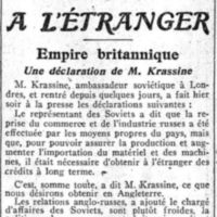 déclarations de Krassine 1926