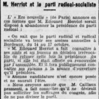 Edouard Herriot parti Radical et enseignement technique