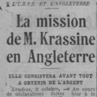 La mission de Krassine en Angleterre