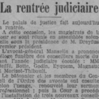 La rentrée judiciaire