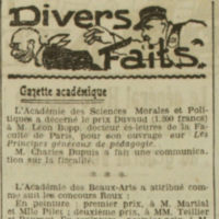 l'Oeuvre les faits divers