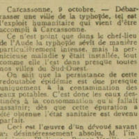la typhoïde chassée de Carcassonne