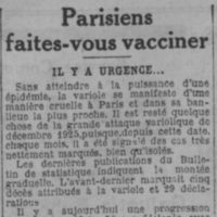 la variole à Paris