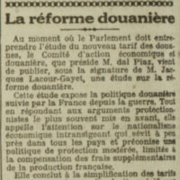 réforme des tarifs douaniers