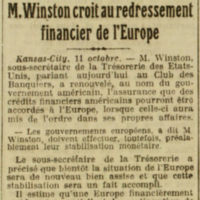 redressement financier de l'Europe