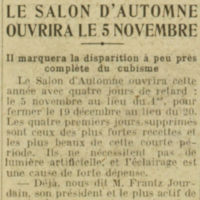 ouverture du salon d'automne