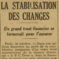 création d'un cartel de la finance 1926