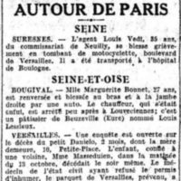 faits divers Le Matin 17-10-1926