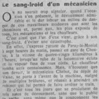 le sang-froid d'un mécanicien