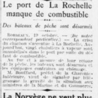 les brèves  Le Quotidien 20 octobre 1926