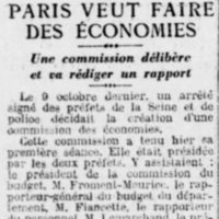 Paris veut faire des économies