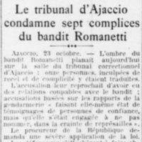 Sept complices du bandit Romanetti condamnés