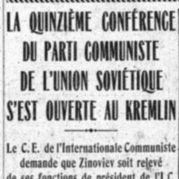 15ème conférence du PC Union soviétique