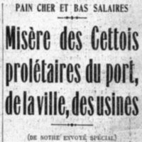 Misère des Sètois prolétaires