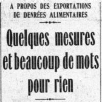 Les exportations de denrées alimentaires