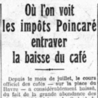 Où l'on voit les impôts Poincaré entraver la baisse du café