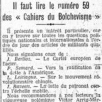 les cahiers du bolchevisme n°59