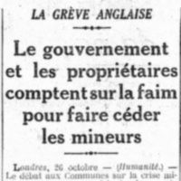 L'Humanité 1926-10-27 La grève anglaise 