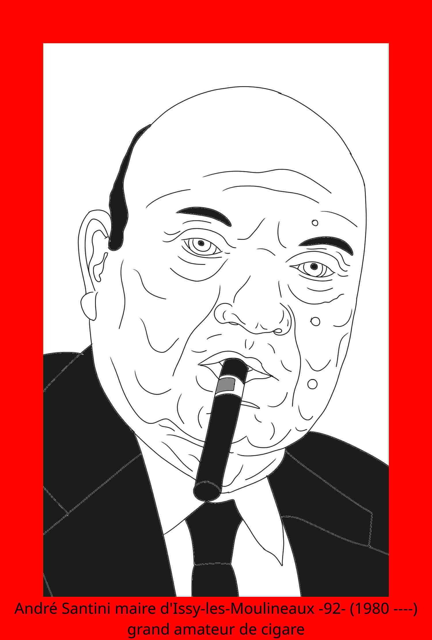 André Santini maire d'Issy-les-Moulineaux, amateur de cigares