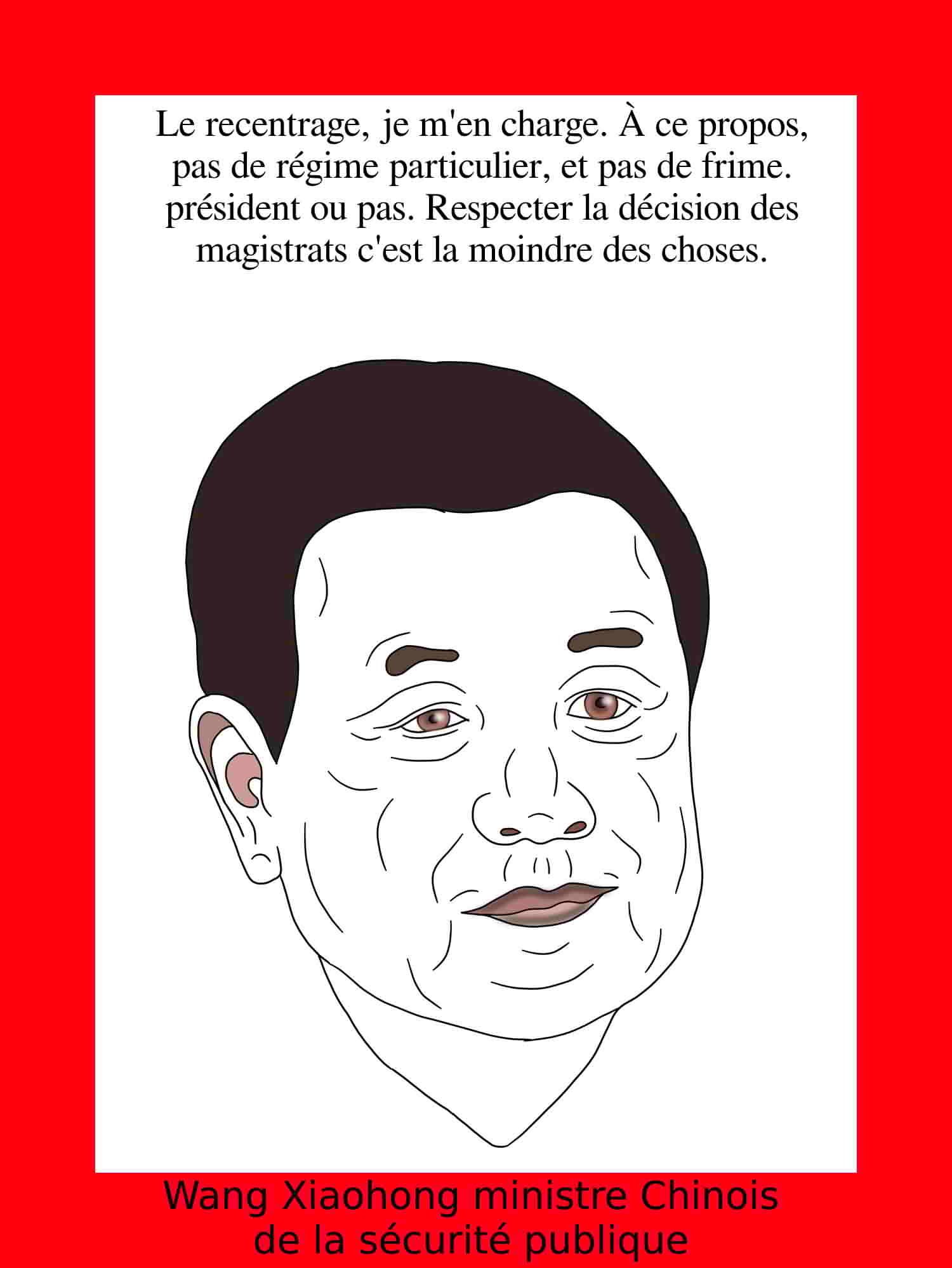 Wang Xiaohong minstre Chinois de la sécurité publique