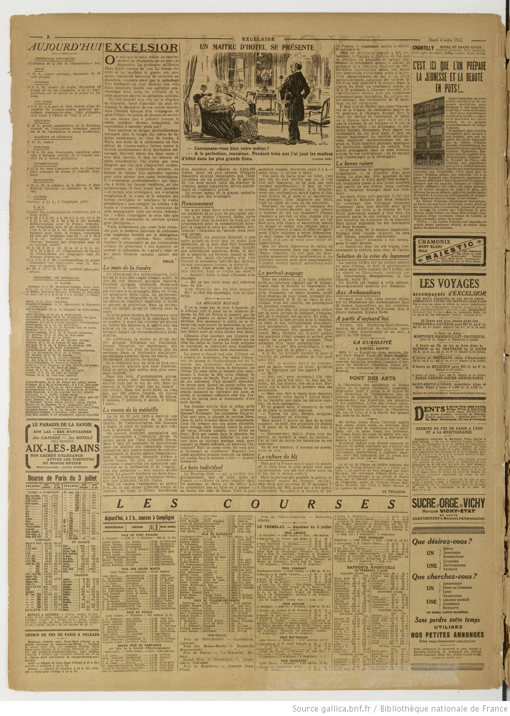 Excelsior édition du 04 juillet 1922 la une les cordonniers manquent 2 05 05