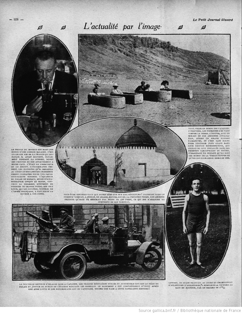 Le Petit journal Illustré édition du 09 juillet 1922 page l actualité en images le tombeau d Eve à Jeddah P4 05