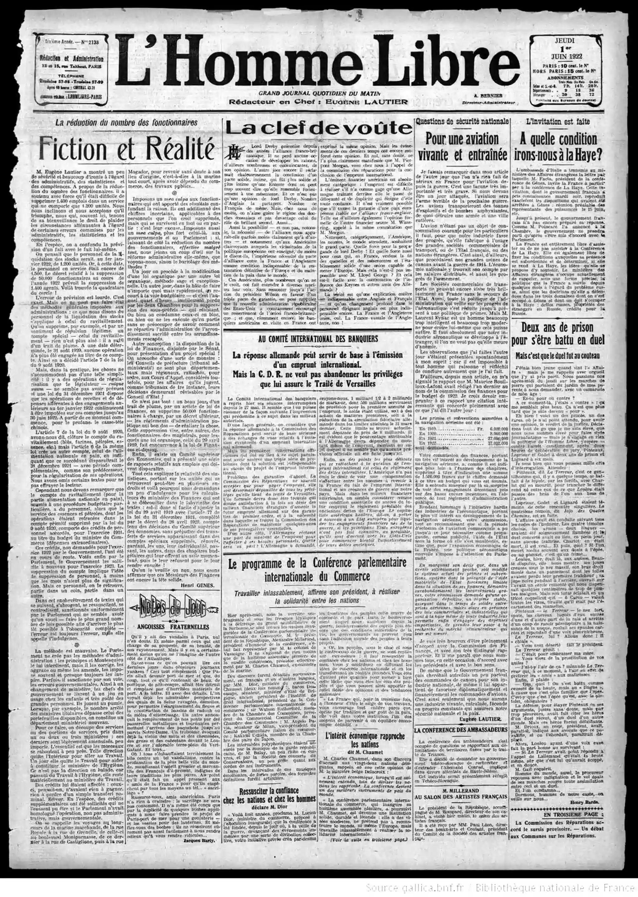 LHomme libre journal quotidien 1er juin 1922 fiction ou réalité fonction publique pge 01 05.webp 05