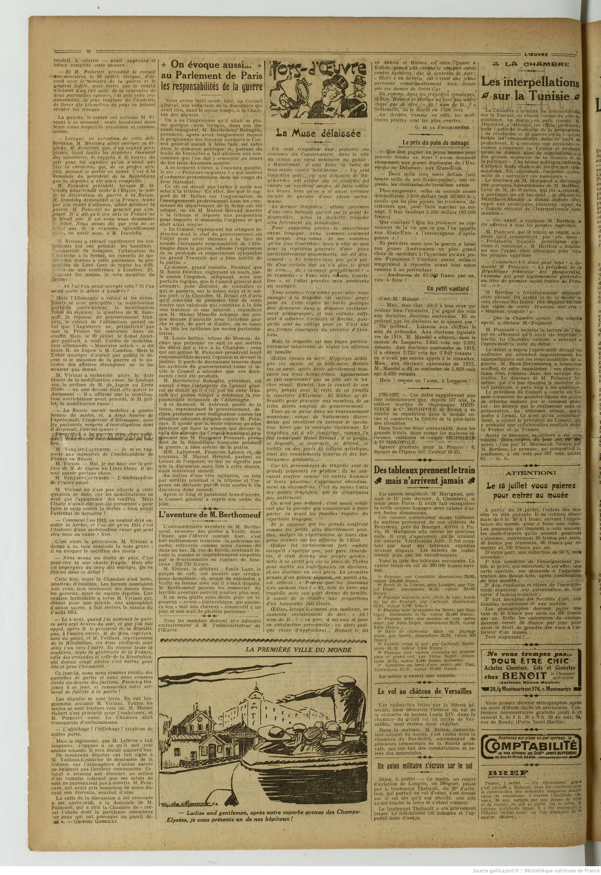 L Oeuvre édition du 06 juillet 1922 la page l hôpital rue Broca est délabré 2 05