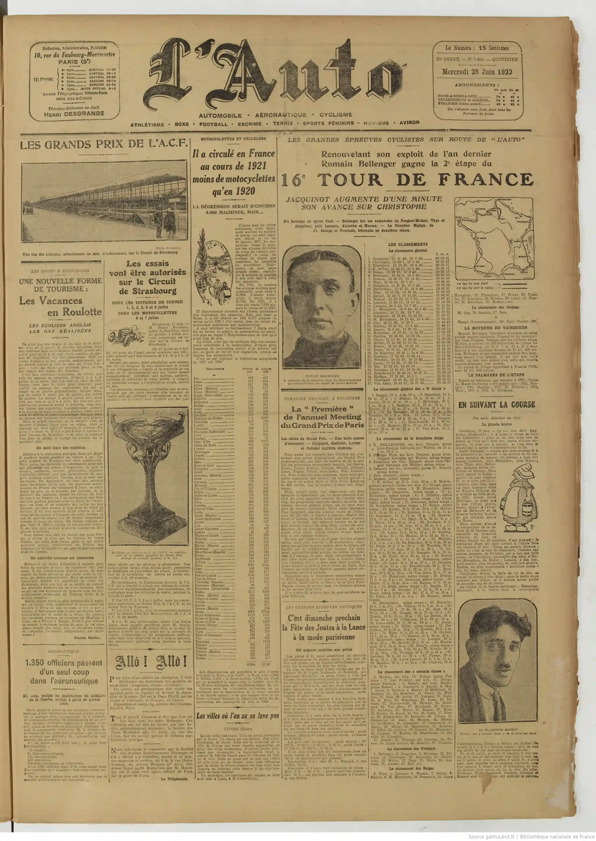 LAuto vélo édition du 28 juin 1922 la une les vacances en roulotte 1 05