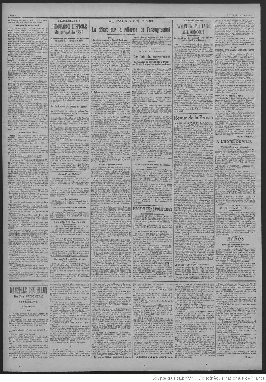 La Lanterne édition du 09 juin la réforme de l enseignement scolaire lacité page