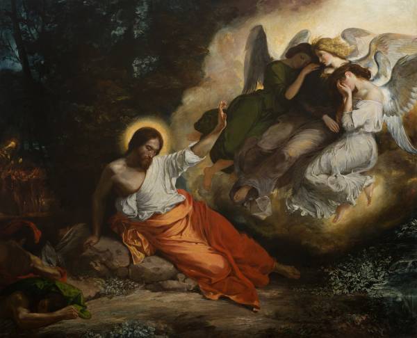 Jésus agonie au jardin des oliviers peinture de Eugène Delacroix