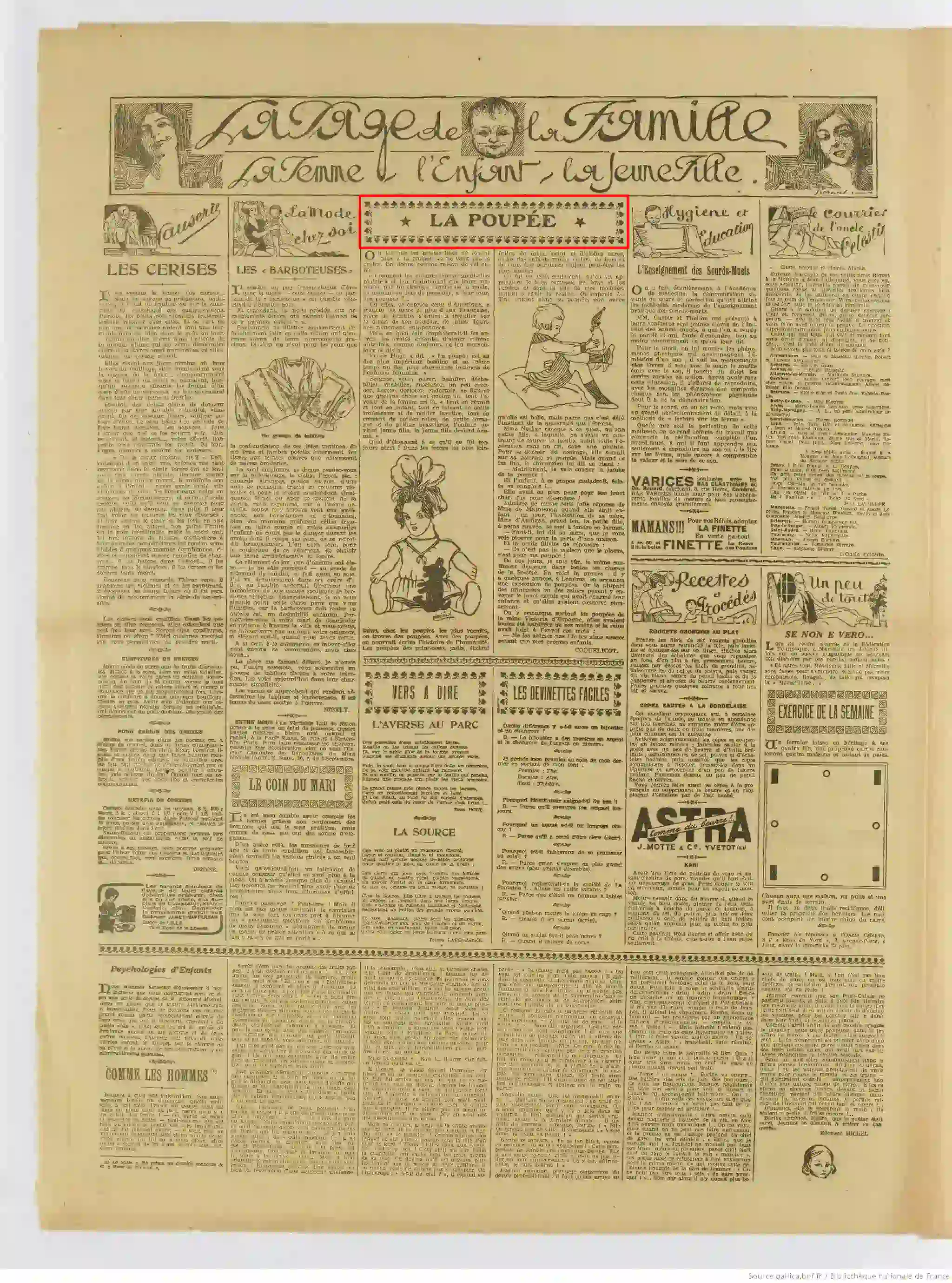 Le Grand écho du Nord édition du 23 juin 1922 les poupées dans la société la page 4