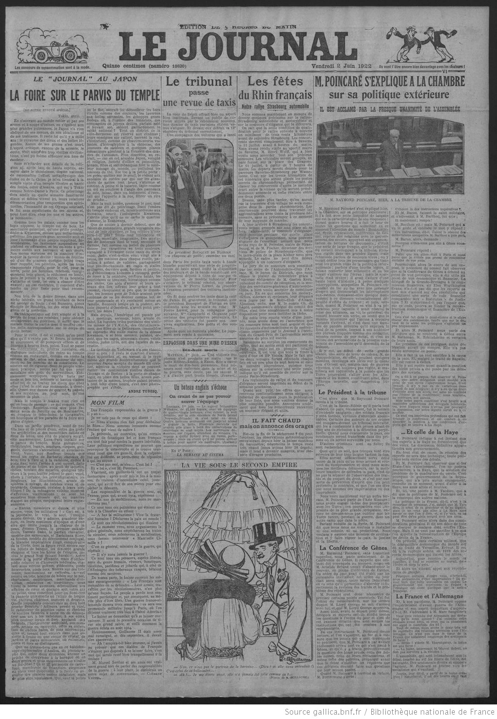Le Journal quotidien du 02 juin 1922 revue de taxis au tribunal page01 05