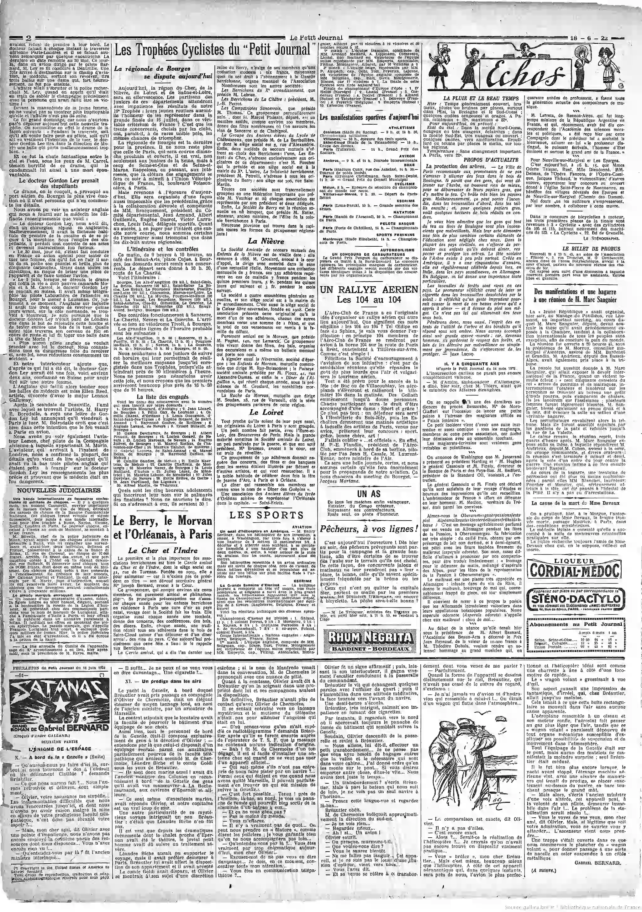 Le Petit journal du 18 juin 1922 la une 4 05