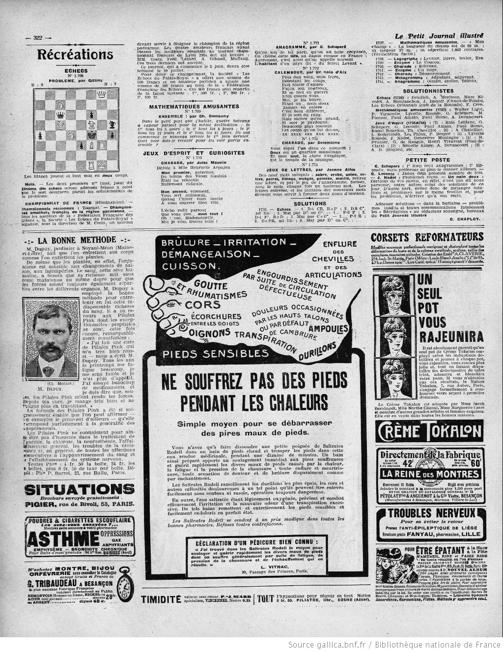 Le Petit journal illustré édition du 02 juillet 1922 page récréation 10 05