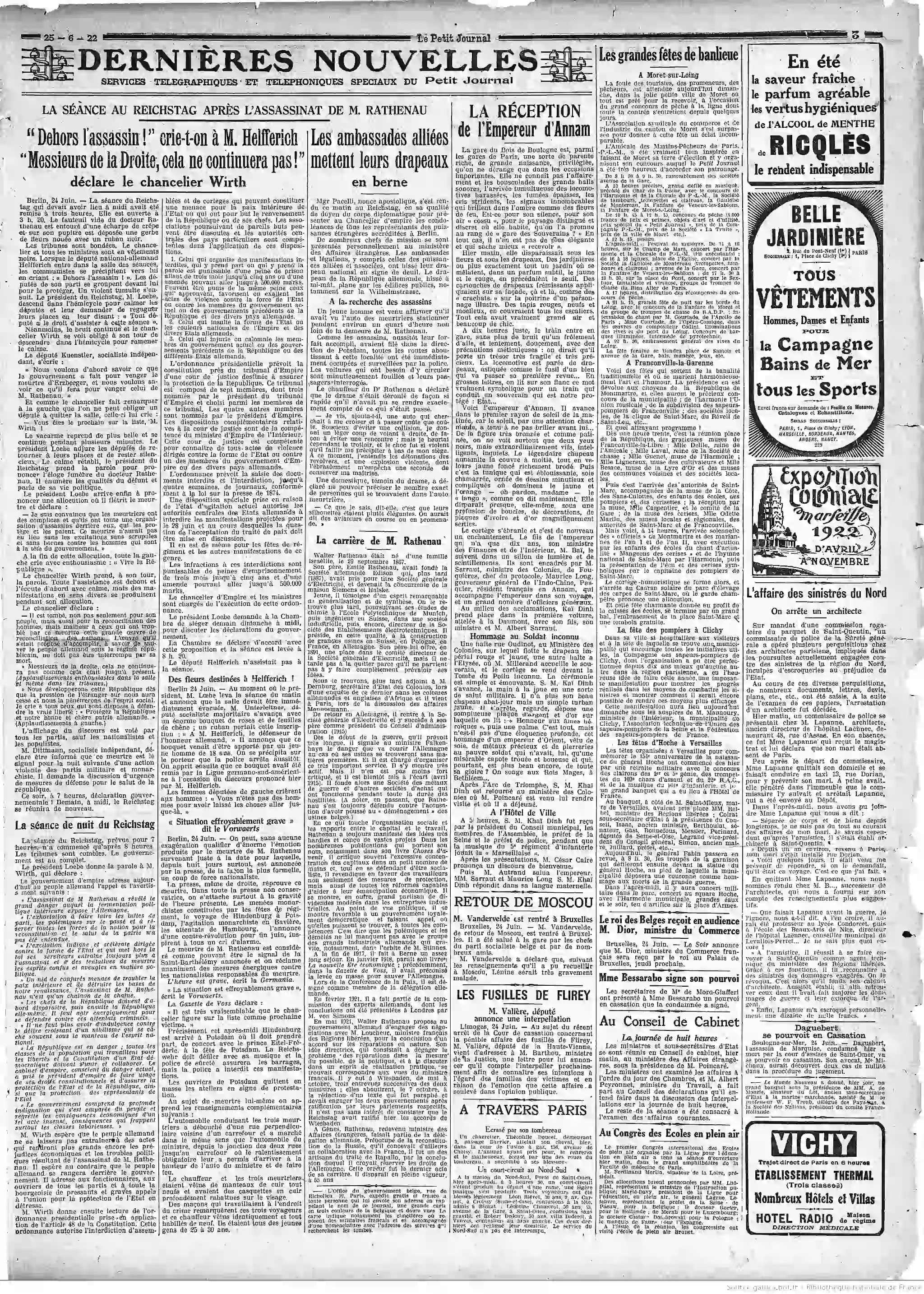Le Petit journal illustré édition du 25 juin 1922 page les fêtes de banlieue article 3 05 05