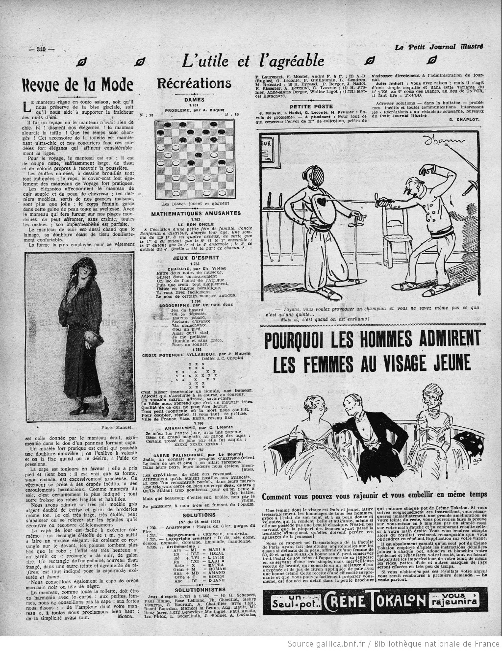 Le Petit journal illustré édition du 25 juin 1922 récréation page10 05