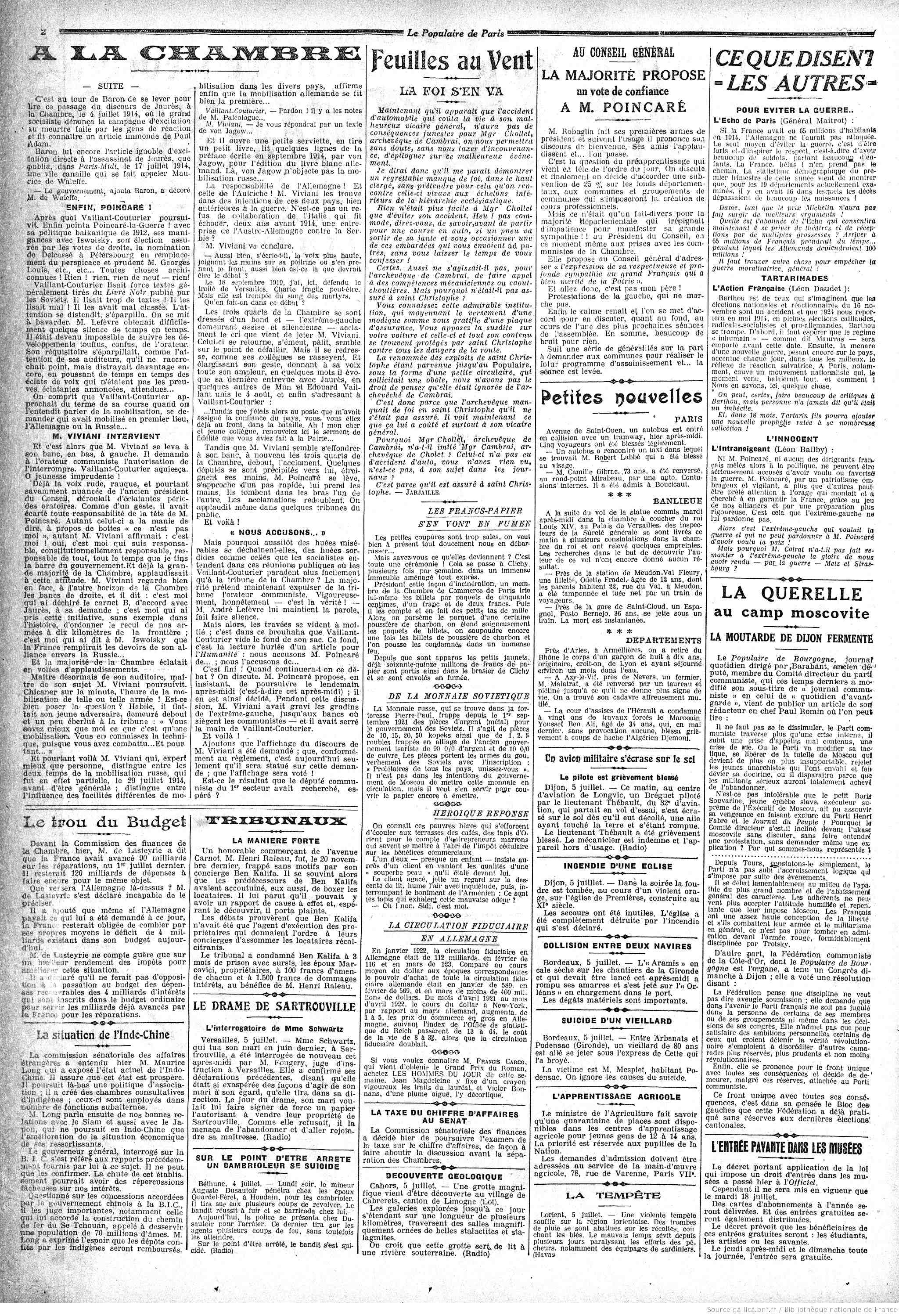 Le Populaire édition du 06 juillet 1922 la page la grotte du Pech Merle à Cabreret département du lot 2 05 05 1