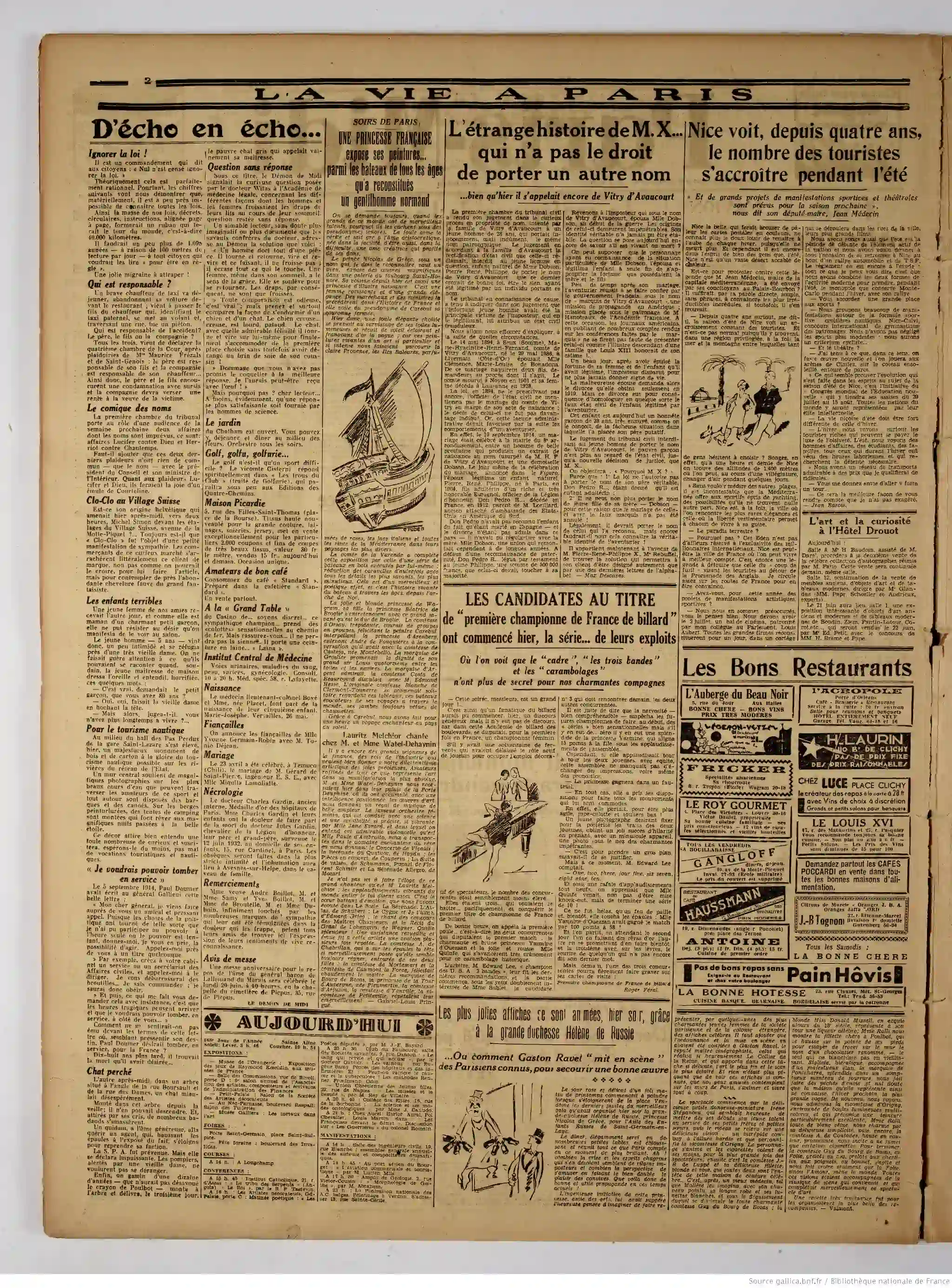 Paris midi quotidien du 16 juin 1922 ignorer la loi page 2