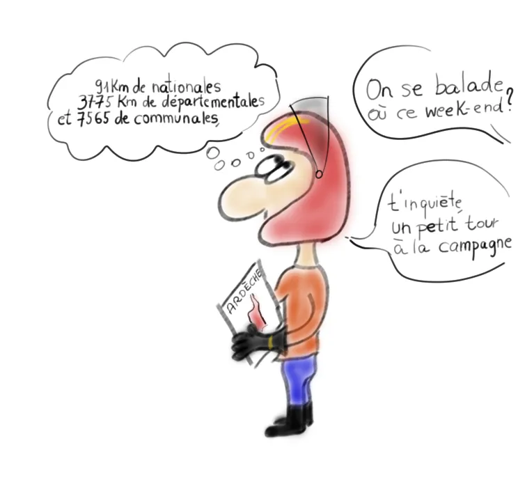 dessin motard ardeche gendarmerie gilet airbag